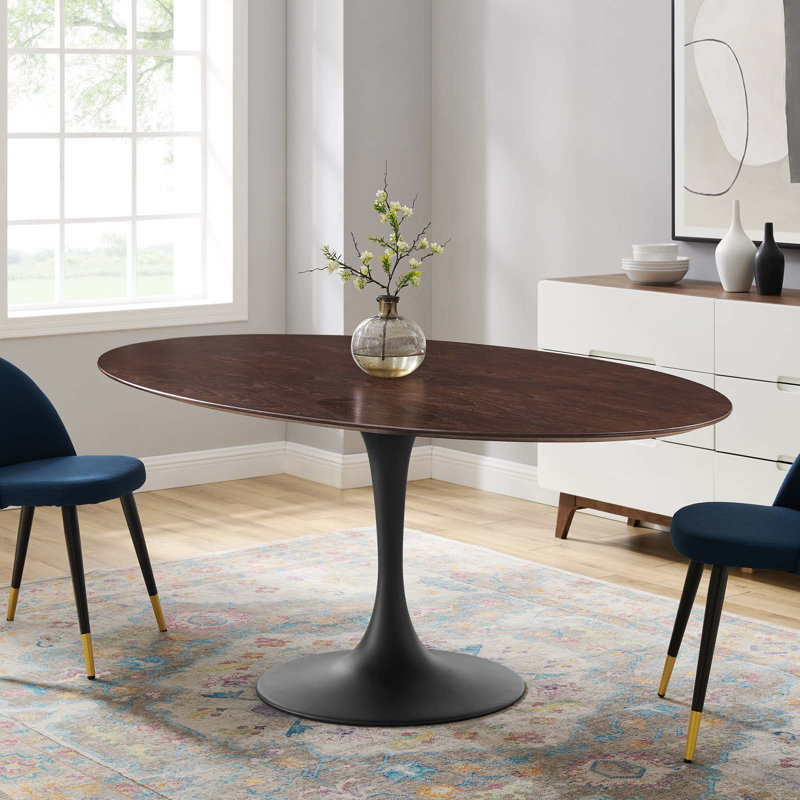 Table de salle à manger Silver Orchid Fein, H 29,5 po x L 35,5 po L 60 po, Cerisier, Noir
