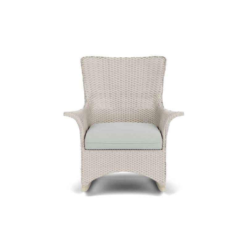 Mandalay Outdoor Rocker Chair, Callen Celadon, Linen