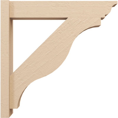 Timberthane Rough Cedar Faux Wood Funston Traditional Outlooker, 6"W x 28"D x 28"H, Primed Tan