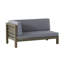 Banc d'extérieur à coin droit avec table basse Oana, coussins gris foncé, bois d'acacia-129507318