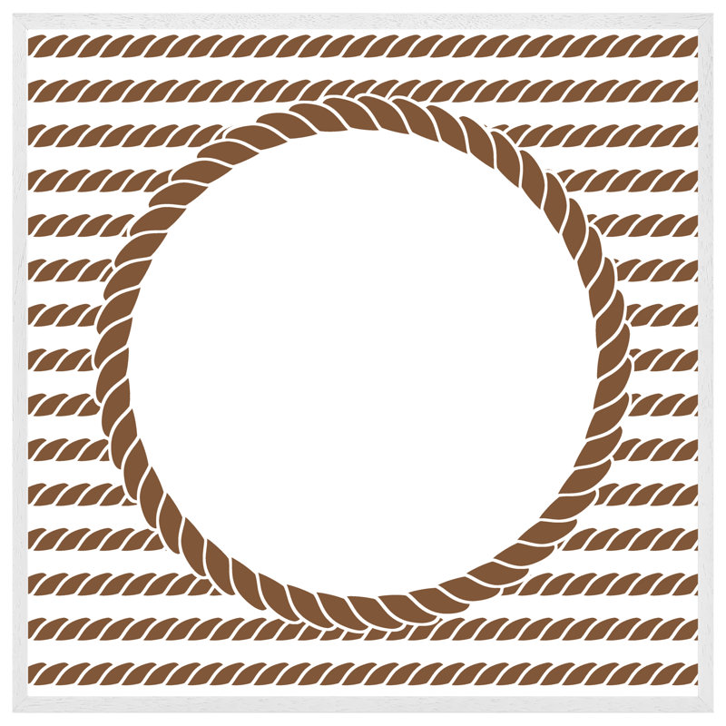 Denhoff Rope Border - Single Picture Frame Print, 51cm H x 51cm W x 4cm D, White Framed