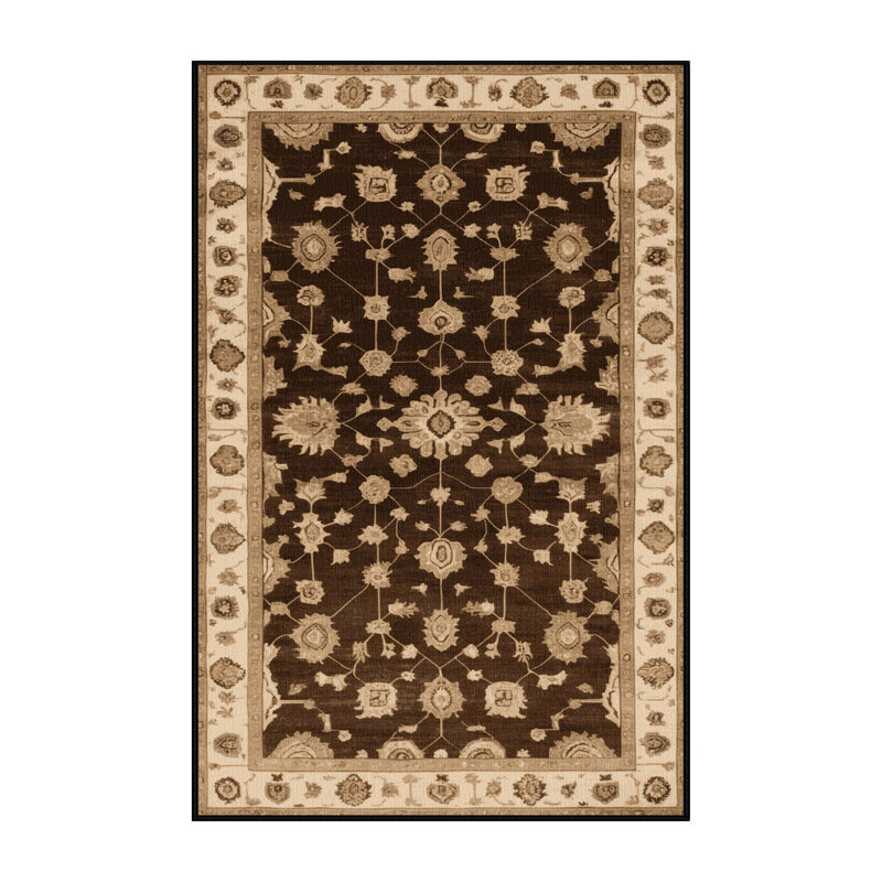 Tapis brun lavable à la machine, Rectangulaire 2 pi x 3 pi