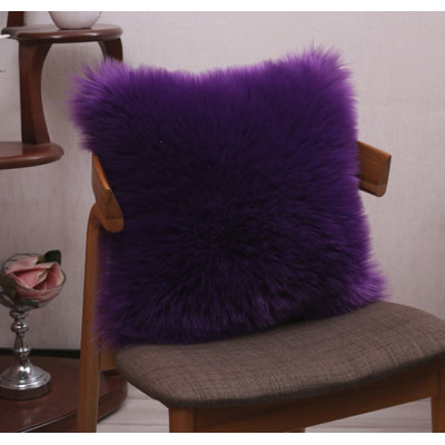 (Cover Only) Pack of 1 Furry&Faux Solid Colors Throw Pillow Cover 20"x20"
