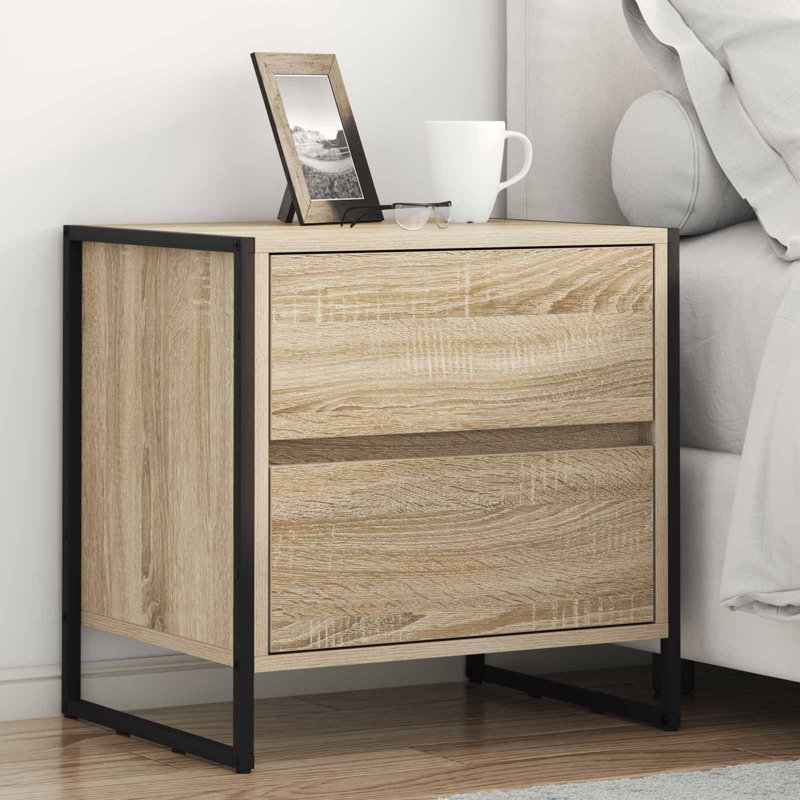 50cm W Manufactured Wood Bedside Table, Sonoma
