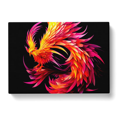 Unreal Phoenix Bird Abstract - Wrapped Canvas