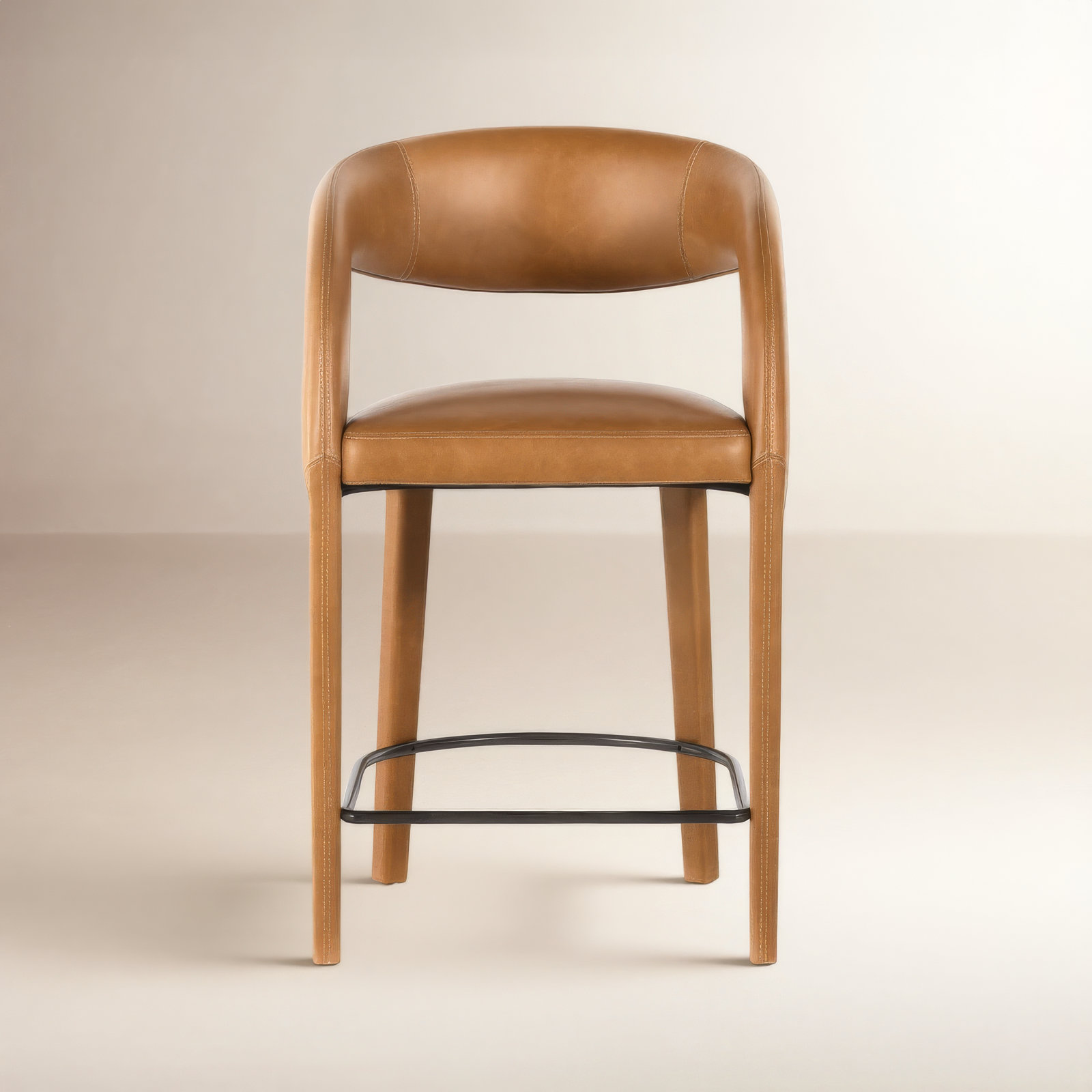 Geoffrey Counter & Bar Stool, Sonoma Butterscotch/Top Grain Leather, Counter Stool (26.57" Seat Height)
