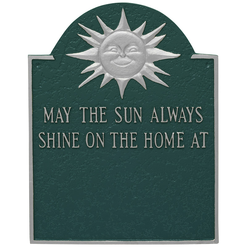 Plaque d’adresse murale sur 4 lignes, Vert forêt / argent