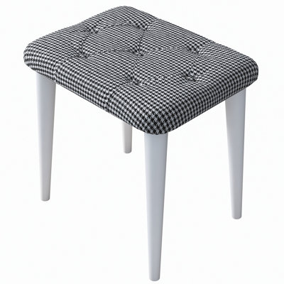 Modern Pouffe, Black & White, 17.7 x 17.7 x 13.8 inches | 100% Melamine Coated Particle Board, Thickness: 0.7 inches | Stylish Addition for Living Room or Bedroom, Versatile & Functional Design