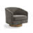 Applewold Upholstered Tan Chenille Swivel Barrel Chair with Solid Wood Base-367056896