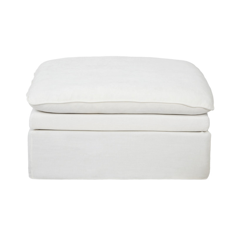 Repose-pieds modulaire avec coussin double Laron, Blanc