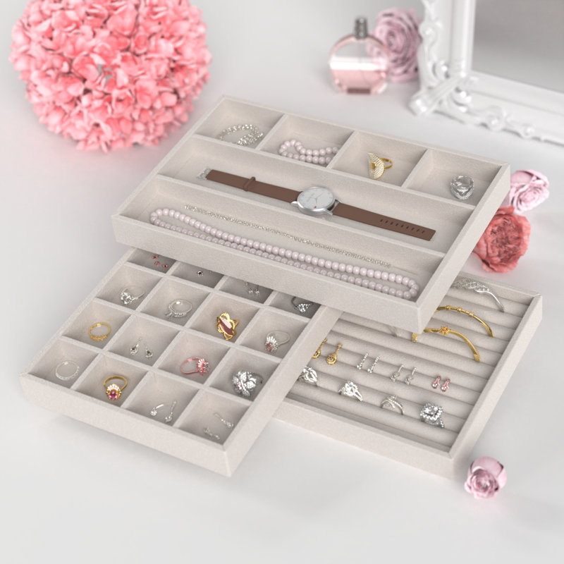 Ensemble de plateau à bijoux 3 pièces
