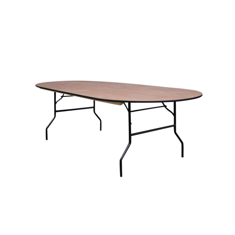 Oval Metal Base Dining Table