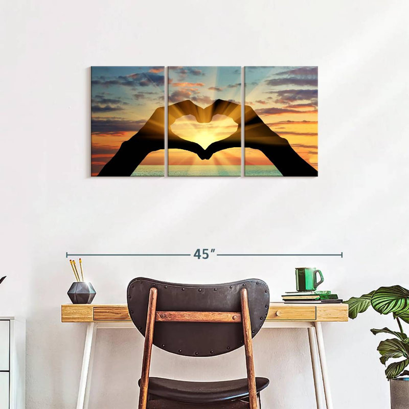 Love 3 pièces, H 38 po x l 18 po x P 1,25 po