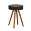 Table d'appoint ronde de 15,7 po Farmhouse avec motif sculpté, pouvant servir de table de bout-129858022