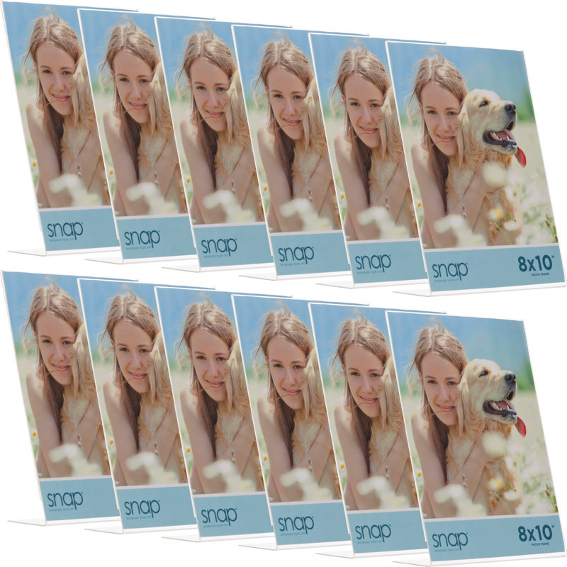 Cadre de table ou porte-affiche autoportant en acrylique transparent - 12 cadres photo, 8 po x 10 po