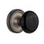 Classic Rosette with Black Porcelain Door Knob-2114133833