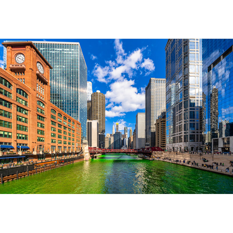Chicago Building And Cityscape by Tzido - Wrapped Canvas Print, 51cm H x 76cm W