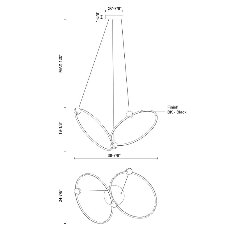 Isho 2 - Light LED Chandelier