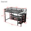 Lit mezzanine polyvalent en métal avec options de rangement et de rangement intégrées