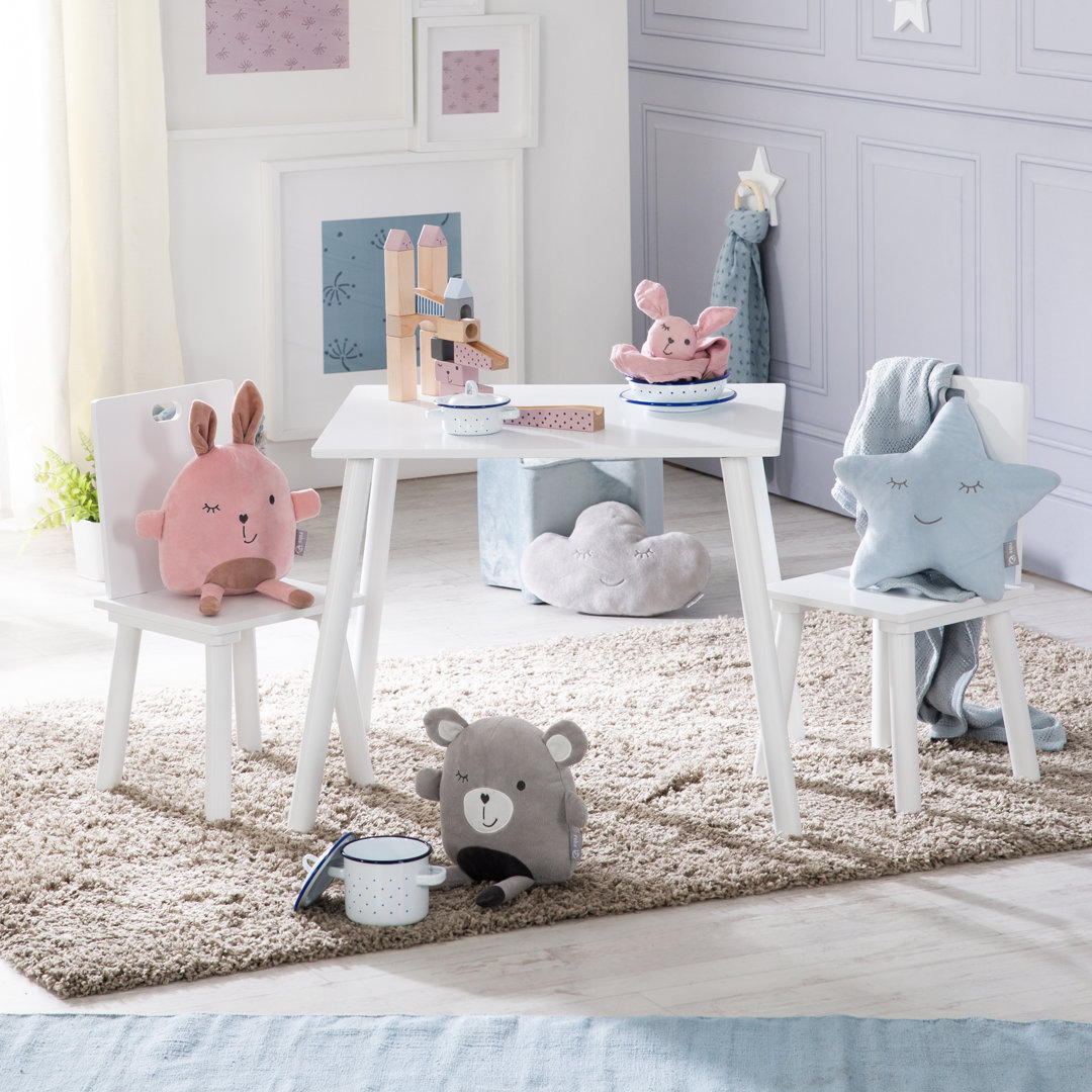 Kids 3 Piece Rectangular Play Or Activity Table and Chair Set