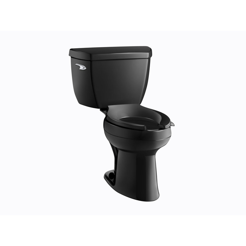 Toilette allongée deux pièces 1,6 GPF Highline (siège non inclus), Noir, Côté gauche