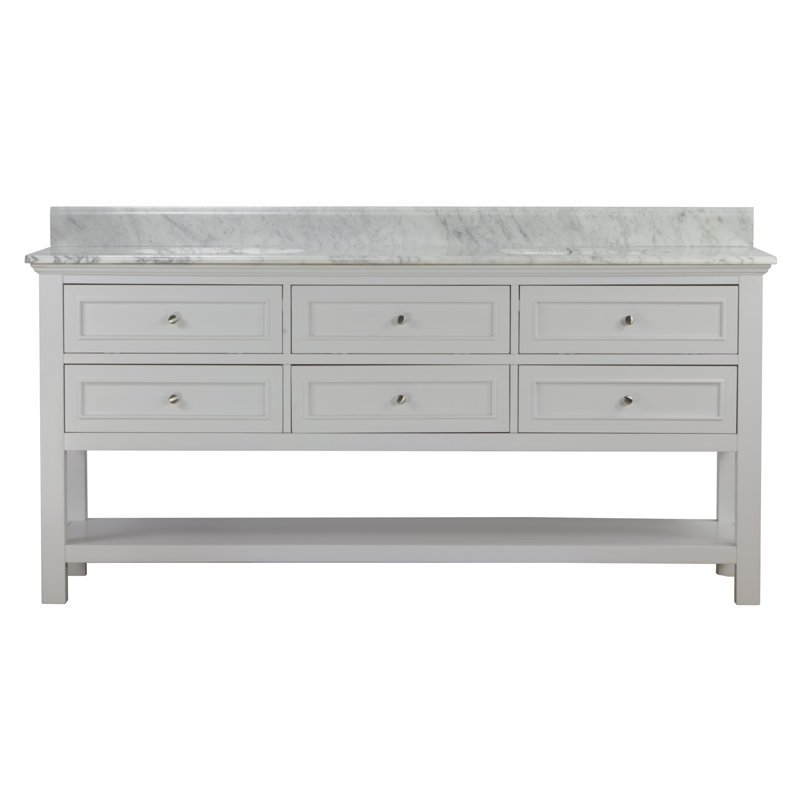 Ensemble de meuble-lavabo de salle de bain double 72 po Chatwin, Gris
