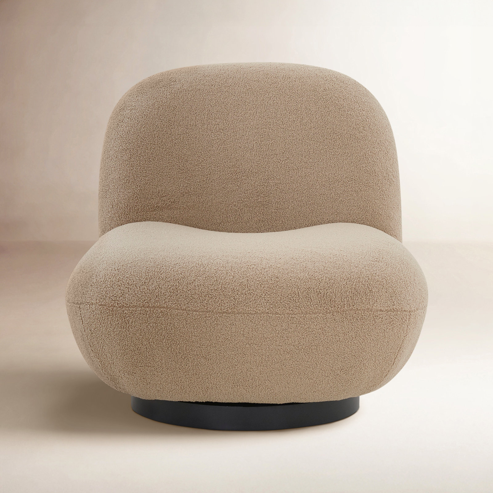 Portsmouth Upholstered Slipper Chair, Brown Faux Shearling