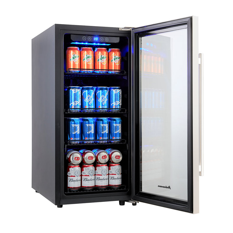 Kalamera 15.6'' W Freestanding 106 Cans (12 Oz.) 3.74 Cubic Feet Beverage Cooler With Glass Door