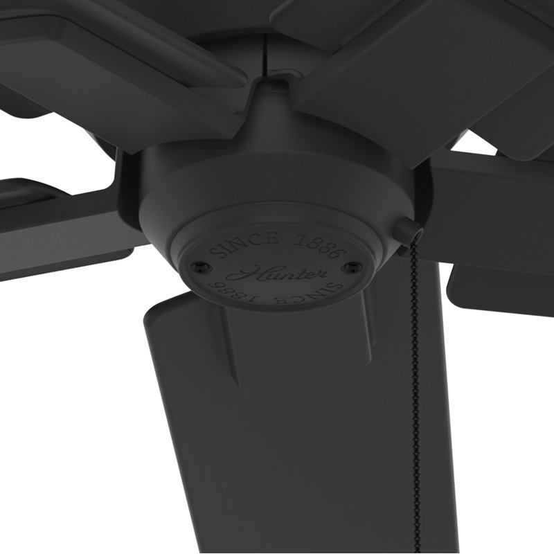 Terrace Cove Matte Black 44" Low Profile Ceiling Fan with 5 Blades