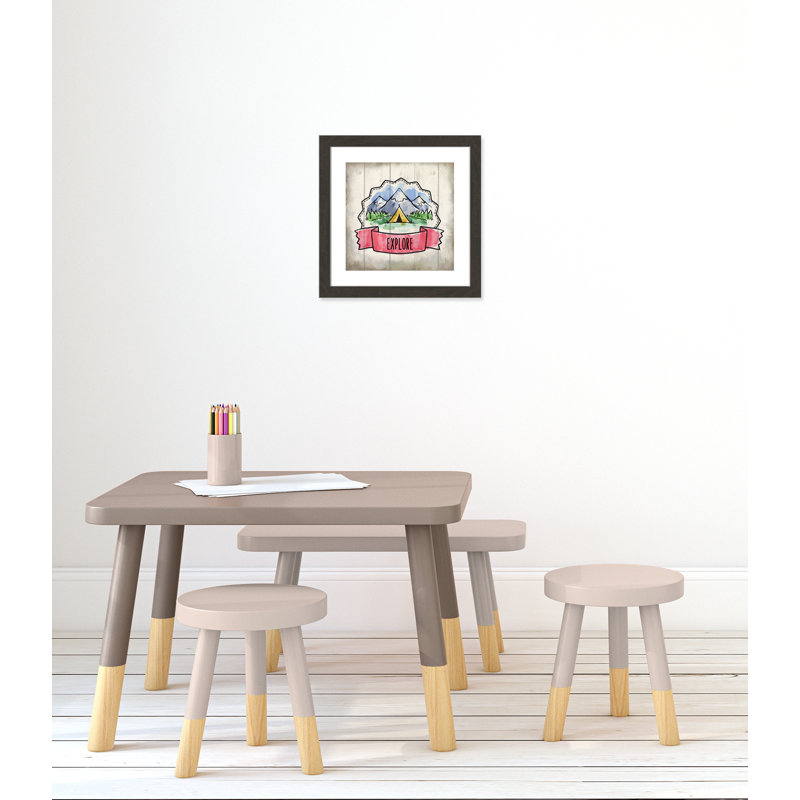 «Adventure is out There 2», art encadré, H 16 po x l 16 po x P 0,6 po, Cadre plat à grain de bois noir