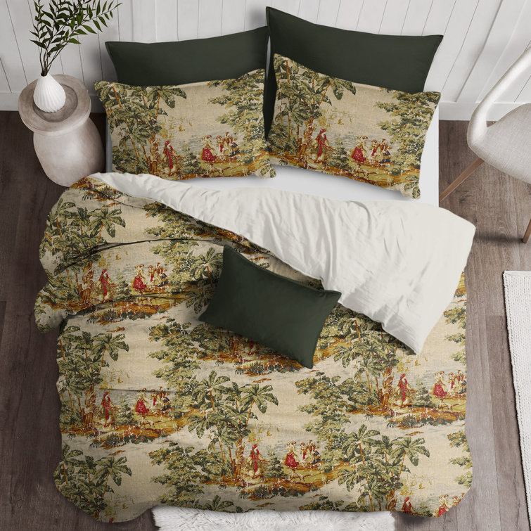 Linen-blend King/Queen Duvet Cover Set - Light green - Home All