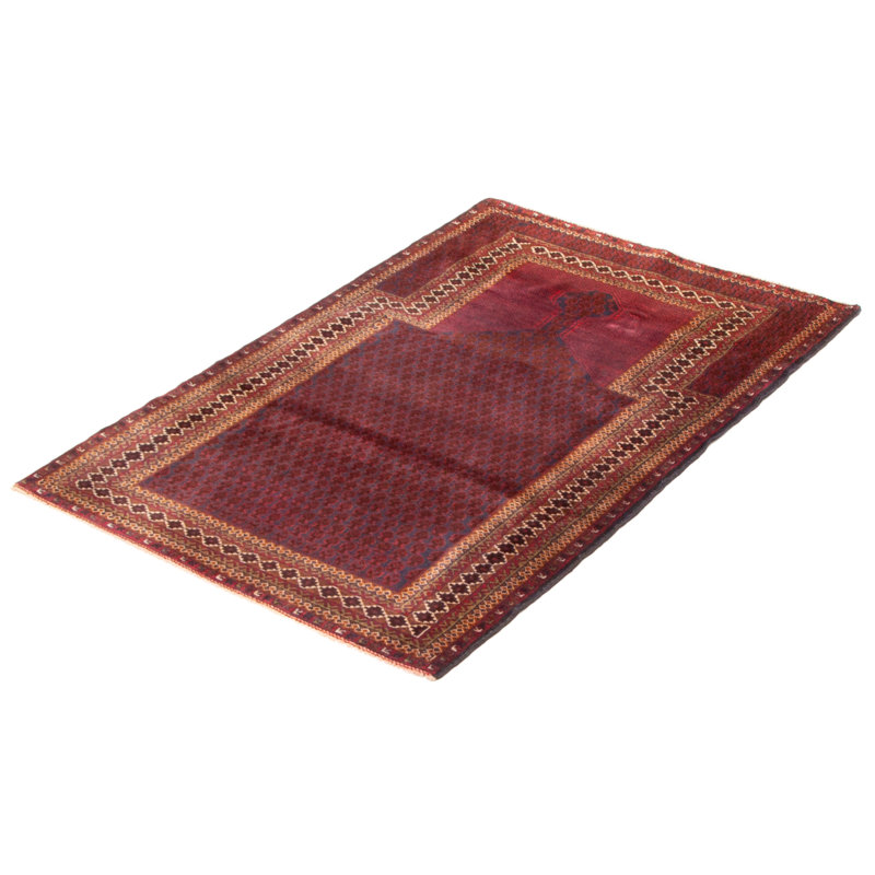 Tapis rectangulaire nouvel âge en laine de conception unique 3 pi 3 po x 5 pi bourgogne foncé