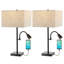 Ensemble de lampes de table en bronze 25,5 "avec USB Zenah