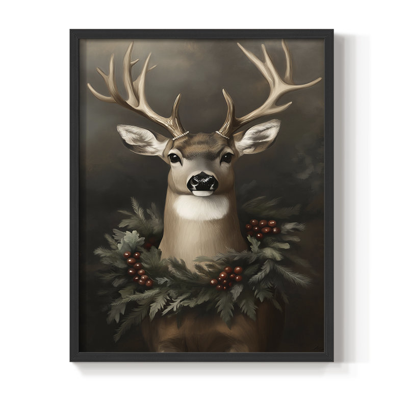 Art des Fêtes de Noël, série 2, impression encadrée CCIX - bois massif, Noir, noir, noir, noir, H 15 po x l 12 po