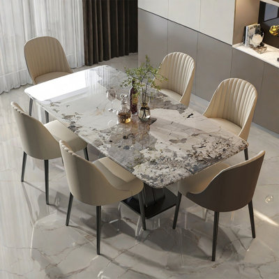 Modern Simple Artificial marble Dining Table Set