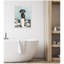 «Cute Dachshund Dog», papier de toilette, bleu sarcelle, salle de bain par The Creative Bunch Studio, reproduction d'art sur toile encadrée