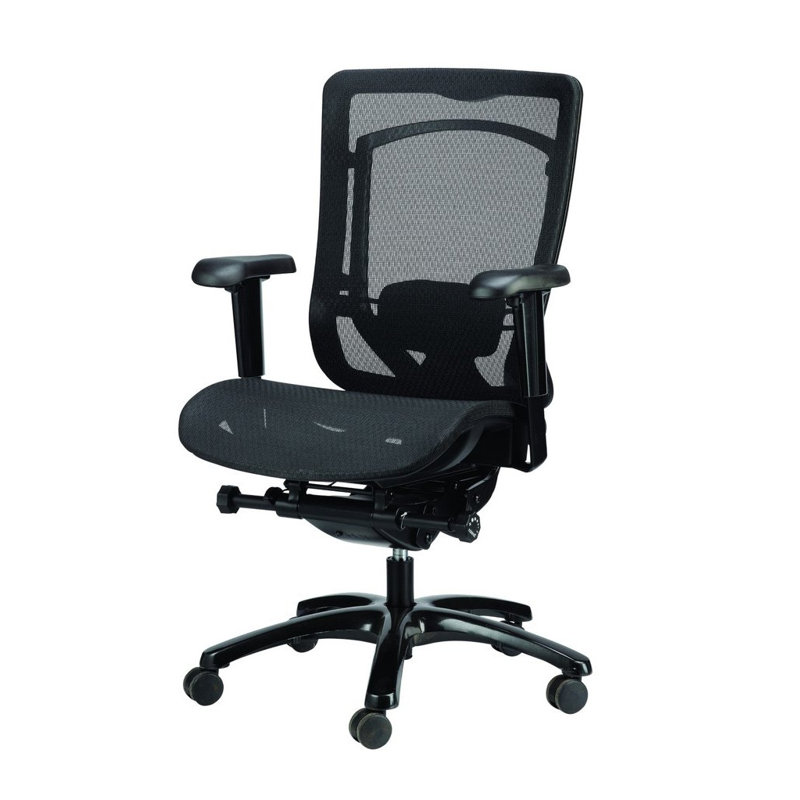 Chaise de bureau noire pivotante réglable