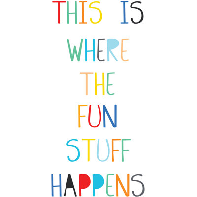 Bordure de papier peint l 15 pi x l 30 po Drinnon Fun Stuff Quote