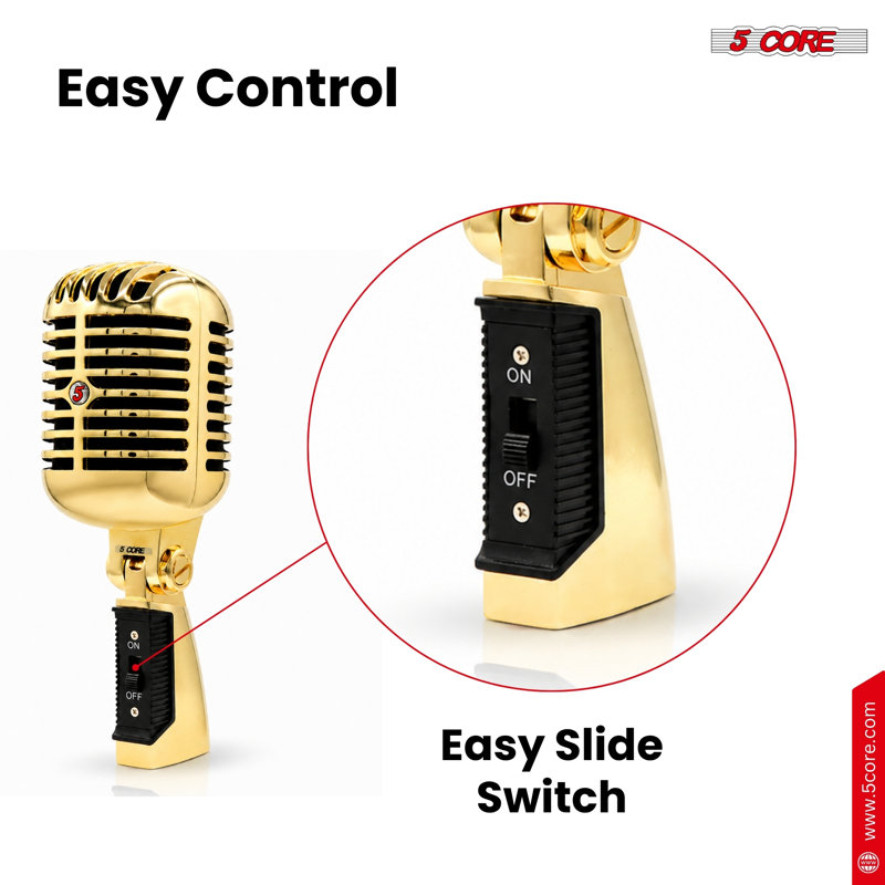 5 Core Vintage Microphone Classic Dynamic Professional XLR Studio Retro Style Mic