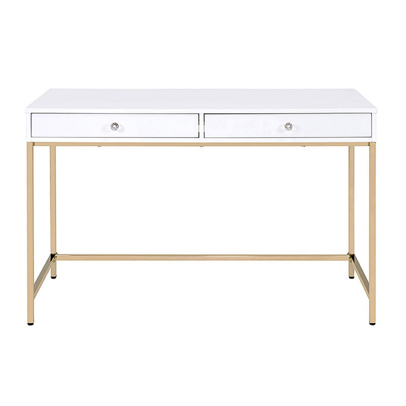 Bureau d'écriture à 2 tiroirs, Blanc