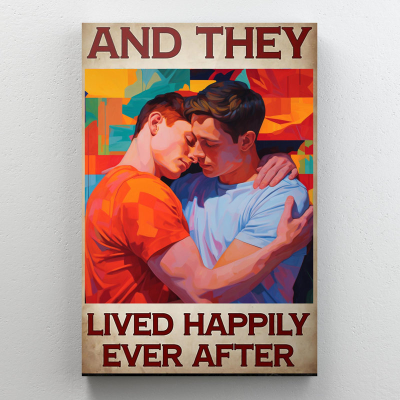 Lgbt Couple And Ils Lived Happily - 1 pièce Recta, L 24 po x H 36 po