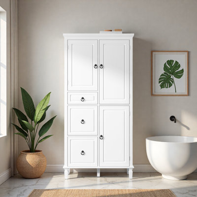 Retro Multi-Functional Storage Cabinet With Adjustable Shelves