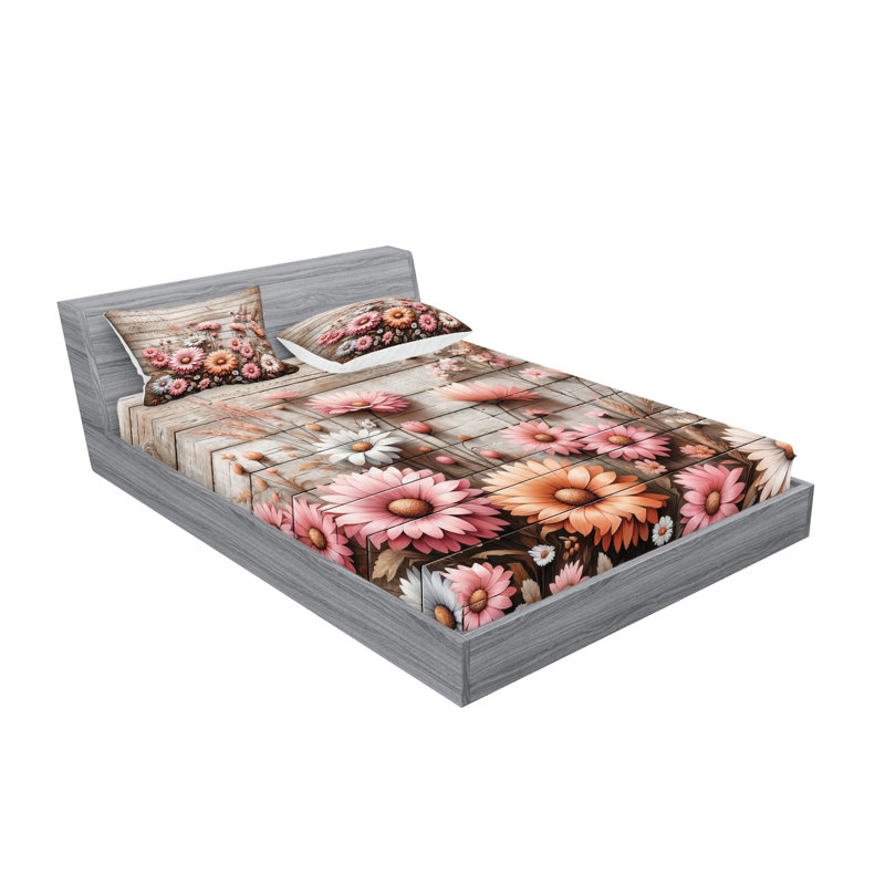 Drap-housse et taie décorative Ambesonne Cottagecore Meadow Flowers, Grand