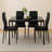 7-Piece Modern Dining Set With Glass Table And 6 Upholstered Chairs, PU Leather & Steel Frame, Space-Saving Design