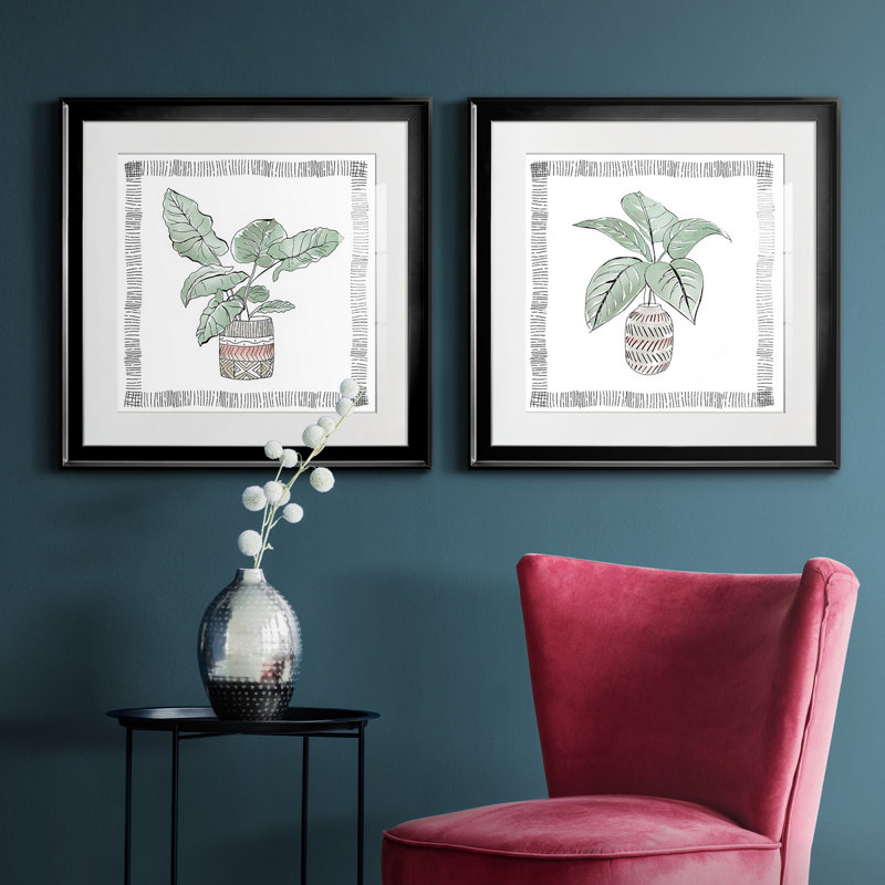 Elephant Ear - ensemble de 2 reproductions de cadres photo, Noir, H 26,5 po x l 53 po x P 1,5 po
