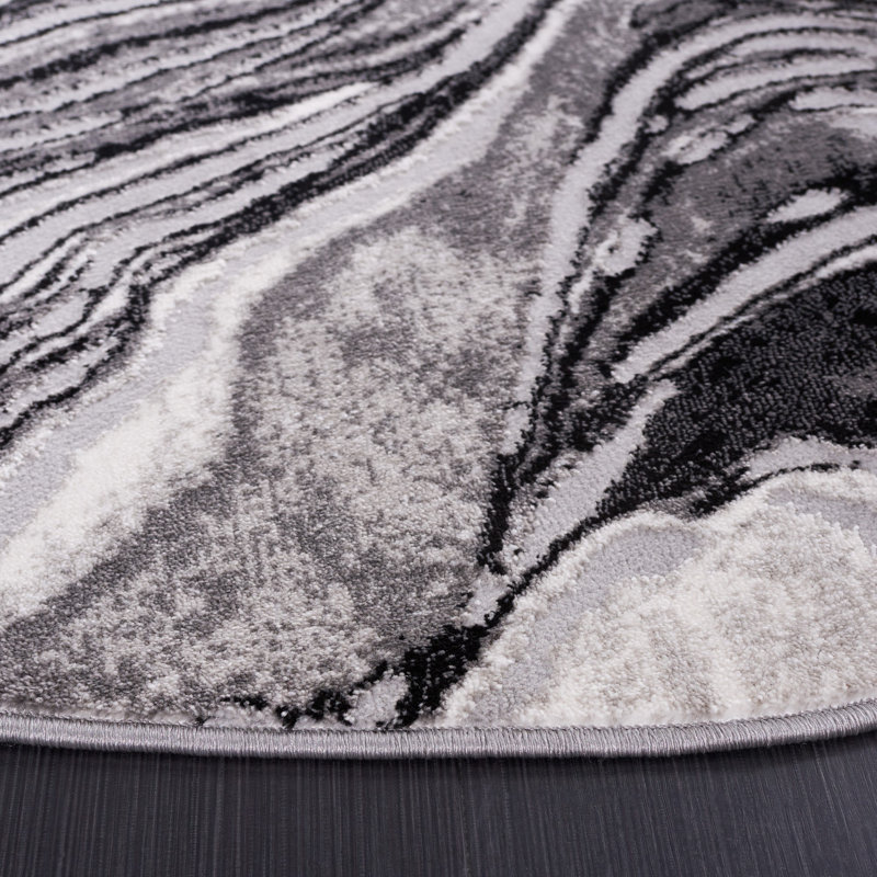 Meadow 500 Performance Abstract Rug, Round 6'7"
