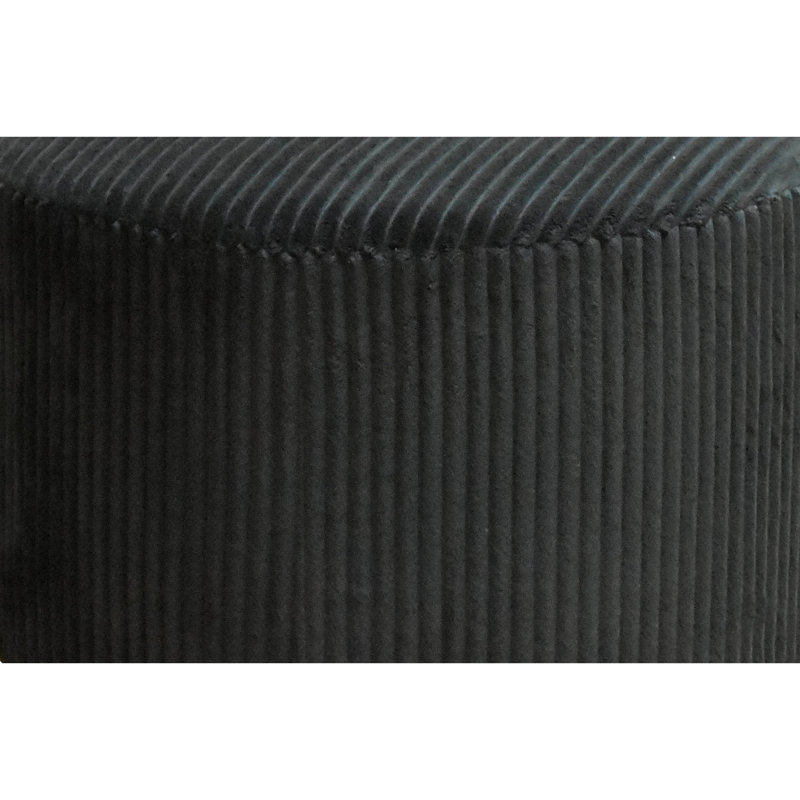 Repose-pieds plein Corduroy Upholstery, Noir