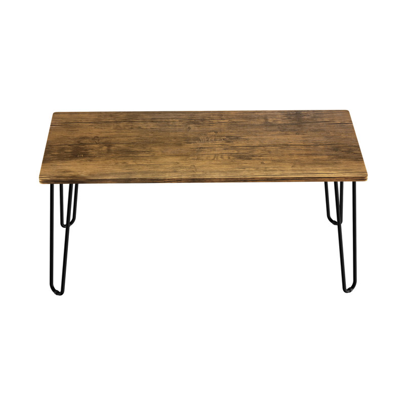 Bertolt Coffee Table with Hairpin Legs - Modern Industrial Style Home Decor - Woodgrain-Look and Steel Accent Living Room Furniture (Brown)