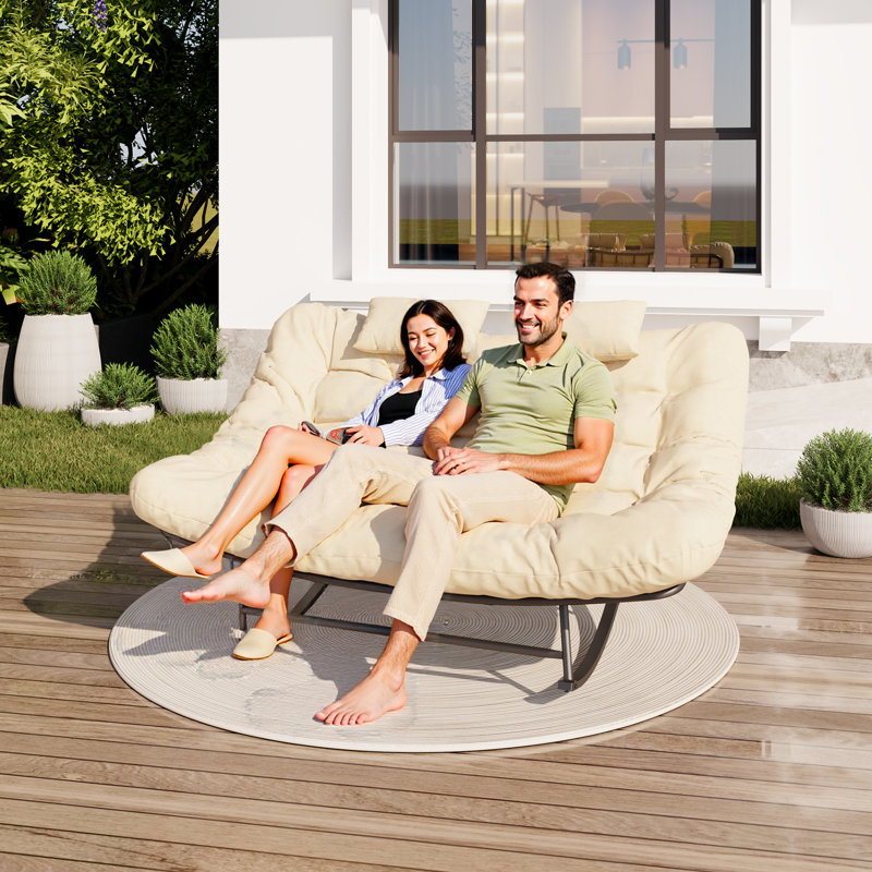 Iron Rocking Chair, Beige