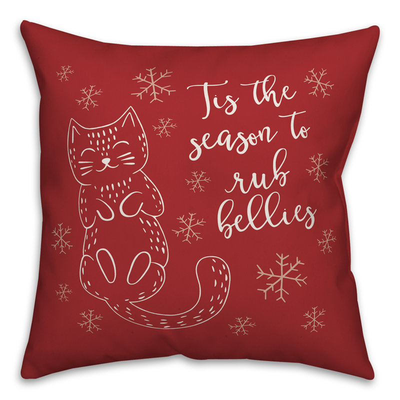  Housse de coussin "All I Want Is Belly Rubs", 16 po x 1 po